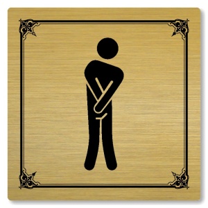 WC muži, 80x80mm, zlatá, Nebraska